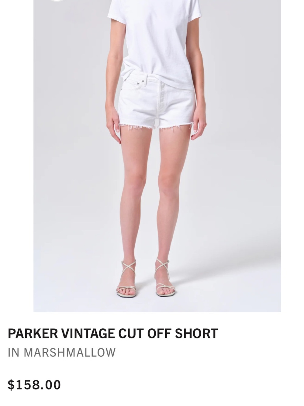 Agolde Parker Vintage Cut-Off Short white